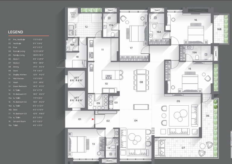 4 BHK floor plan
