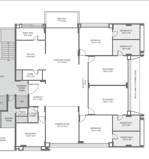 5 BHK floor plan