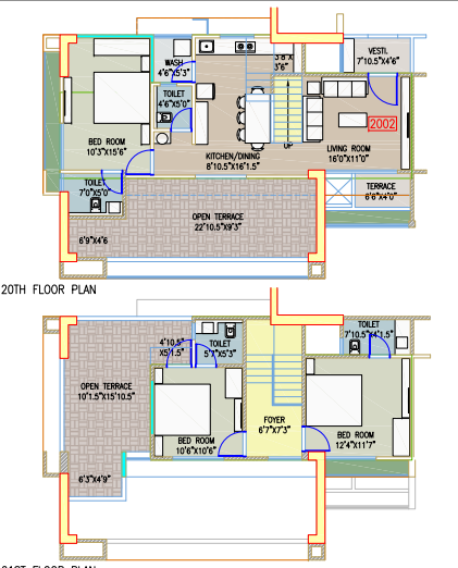 3 BHK floor plan