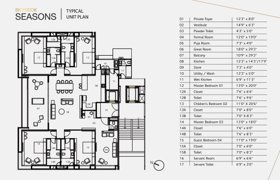 4 BHK floor plan