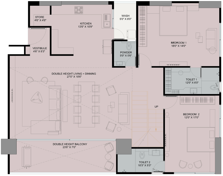 4 BHK floor plan