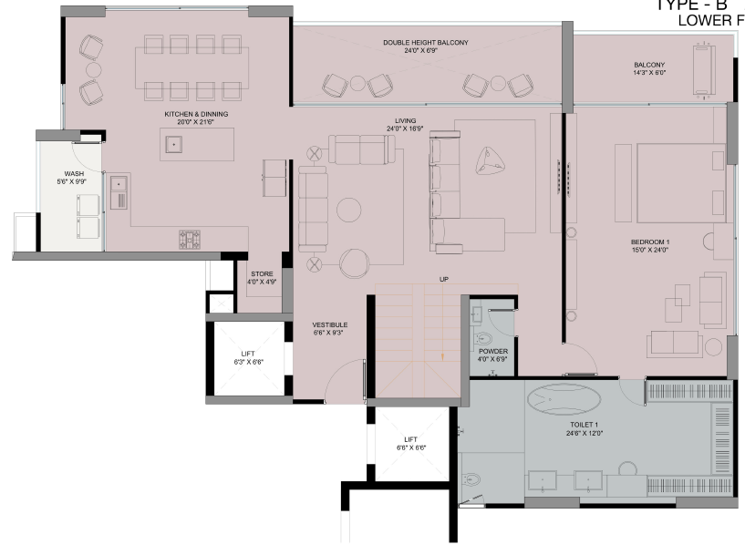 4 BHK floor plan