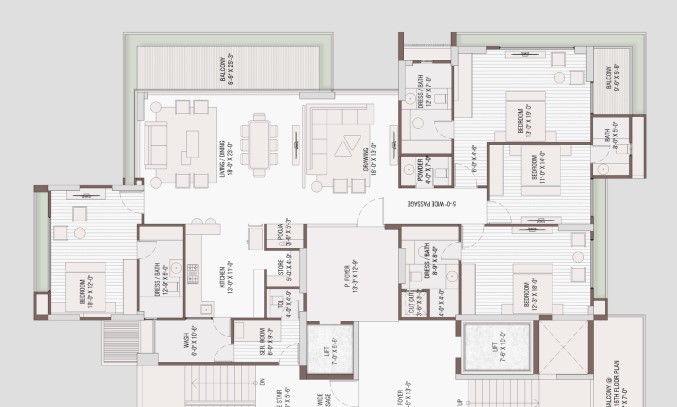 4 BHK floor plan