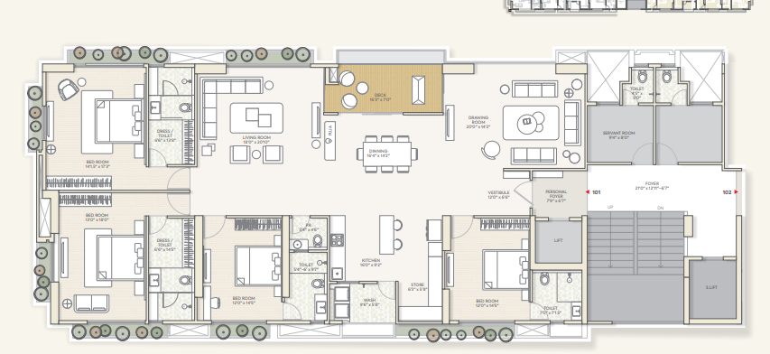 4 BHK floor plan