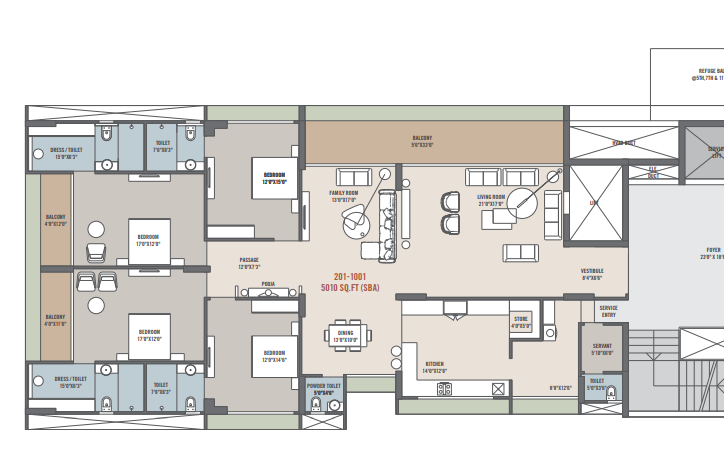 4 BHK floor plan
