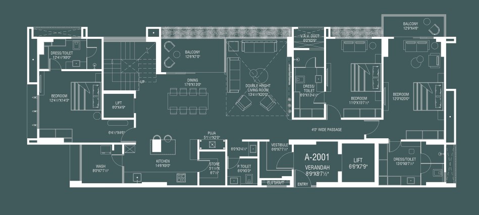 4 BHK floor plan