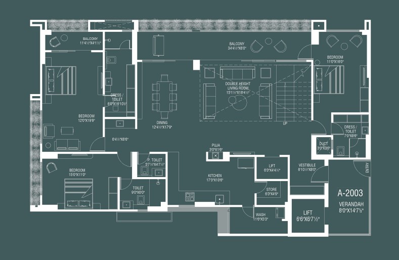 4 BHK floor plan