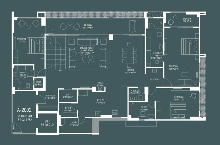 4 BHK floor plan