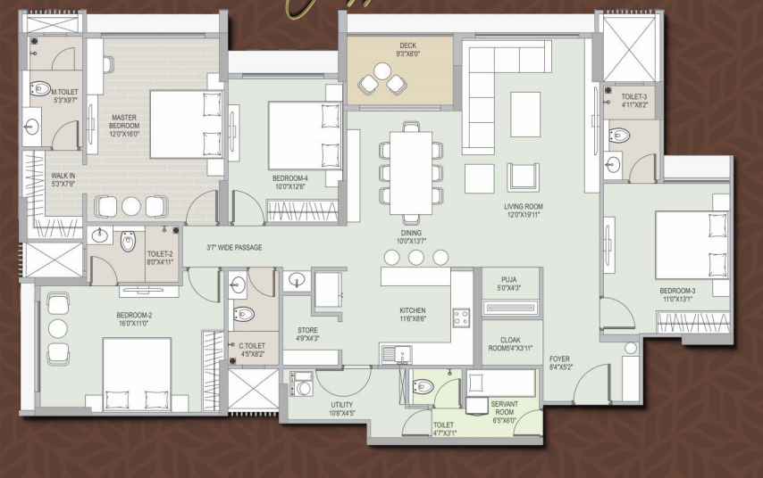 4 BHK floor plan