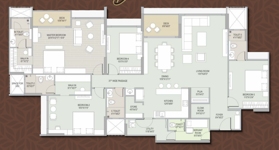 4 BHK floor plan