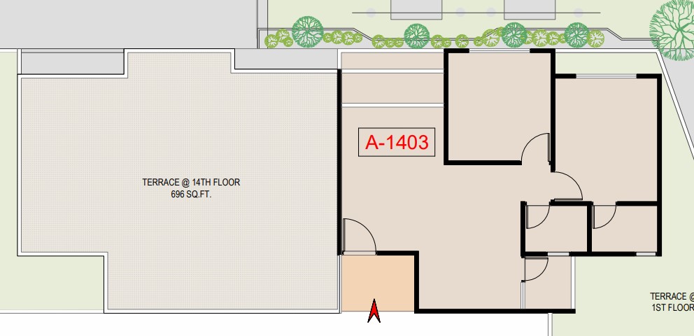 2 BHK floor plan