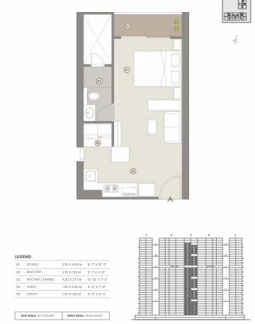 1 BHK floor plan