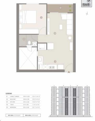 1 BHK floor plan