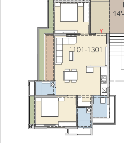 2 BHK floor plan