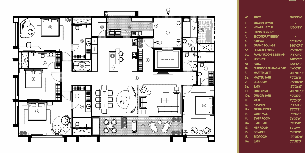 4 BHK floor plan