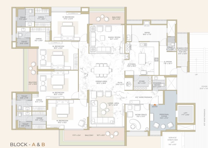 4 BHK floor plan
