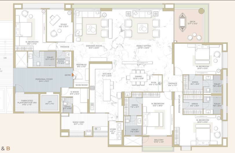 4 BHK floor plan