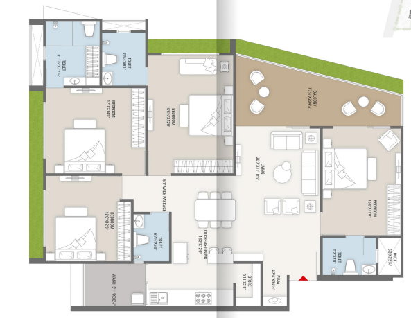 4 BHK floor plan