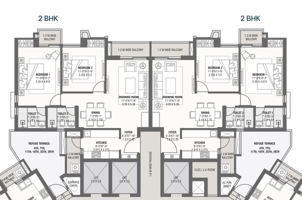 3 BHK floor plan