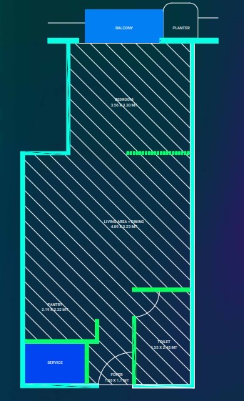 1 BHK floor plan